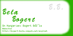 bela bogert business card